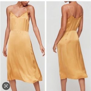 Aritzia-Millie satin dress black